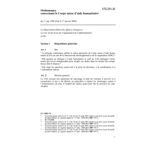 O Corps suisse pour aide en catastrophe