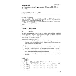 Organisation Dép. l'intérieur (Org DFI)