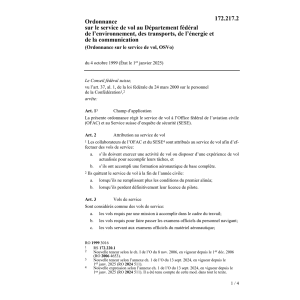 O service sur le service de vol, OsVO