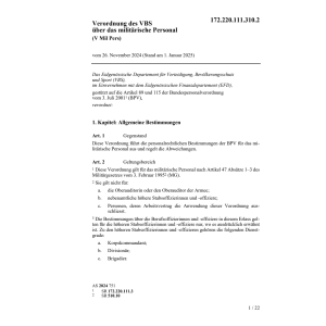V VBS militärische Personal V Mil Pers