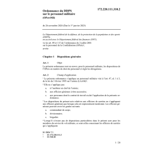 O DDPS personnel militaire OPers Mil