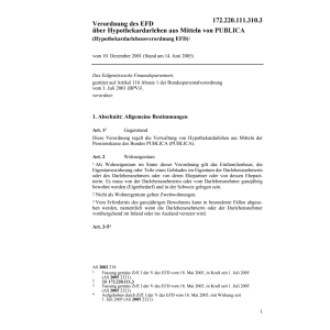 Hypothekardarlehensverordnung-EFD