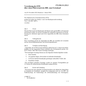 V EFD Pilotversuch BBL Ferienkauf