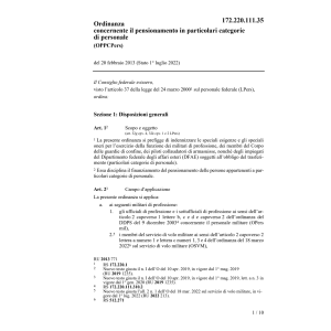 O pensionamento cat. personale OPPCPers