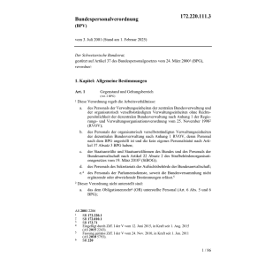 Bundespersonalverordnung BPV