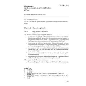 O personnel de la Confédération OPers