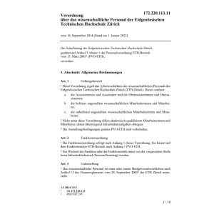 V wissenschaftliches Personal ETH Zürich