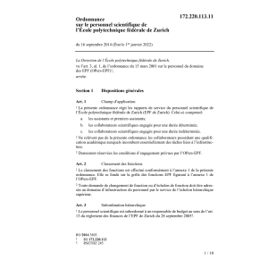 O personnel scientifique EPF Zurich