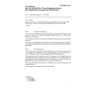 V Funktionsbewertungen im ETH-Bereich