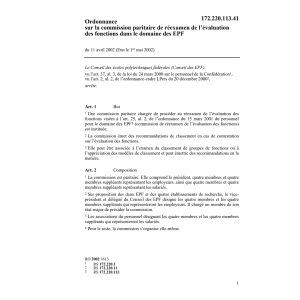 O évaluation fonctions dans domaine EPF