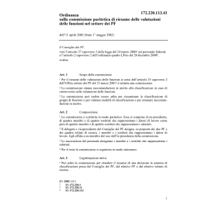 O valutazioni funzioni nel settore PF