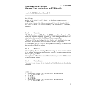 V Ersatz von Auslagen im ETH-Bereich