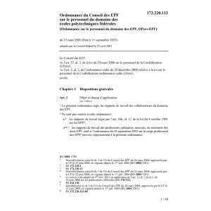 O sur le personnel du domaine des EPF