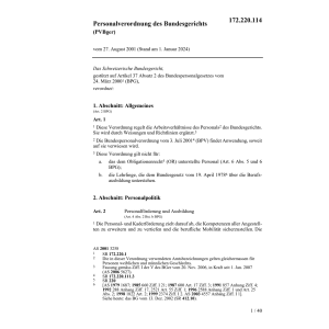 Personalverordnung Bundesgericht PVBger
