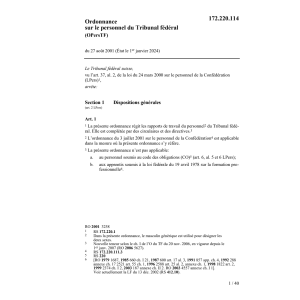 O personnel du Tribunal fédéral OPersTF