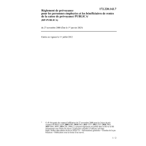 R prévoyance PUBLICA RP-PUBLICA
