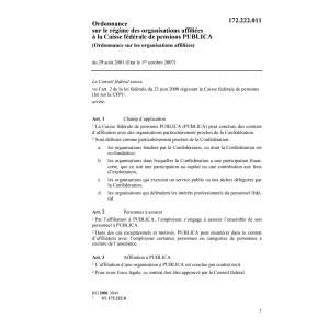 Ordonnance sur organisations affiliées