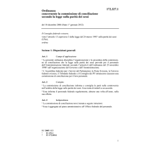 O Commissione parità dei sessi