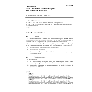 O Commission pour la sécurité biologique