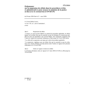 O suspension des délais (COVID-19)