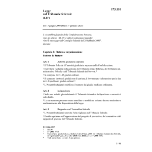 Legge sur Tribunale federale LTF