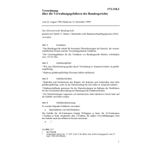 V Verwaltungsgebühren des Bundesgerichts