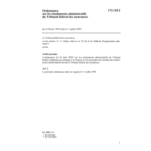 O Emoluments Tribunal fédéral assurances