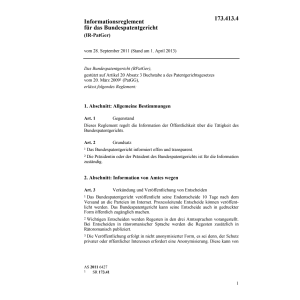 Informationsr Bundespatentger IR-PatGer