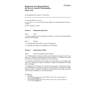 R Tribunal féd. brevets Rinfo-TFB
