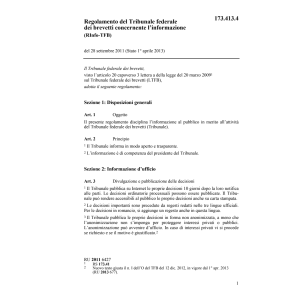 R Tribunale fed. brevetti RInfo-TFB