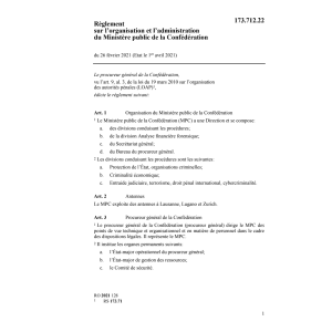 R org. administration Ministère public