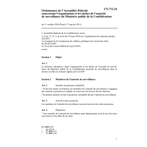 O org.tâches surveillance Ministère publ