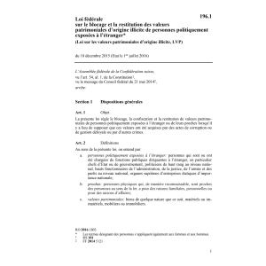 LF restitution avoirs illicites, LRAI
