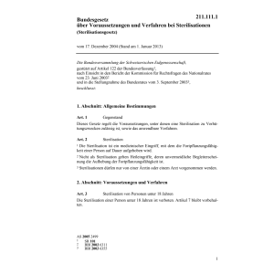 BG Voraussetzungen Sterilisation
