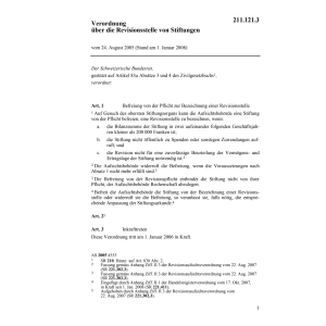 V Revisionstelle von Stiftungen