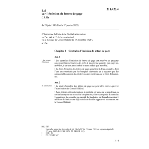 Loi sur l'émission de lettres gage, LLG