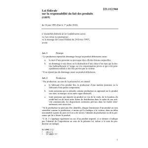 LF responsabilité du fait produits, LRFP