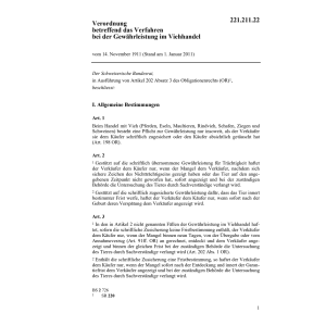 V Verfahren Gewährleistung Viehhandel