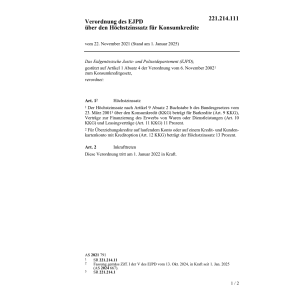 V EJPD 17.6.16 Höchstzinssatz Konsumkre.