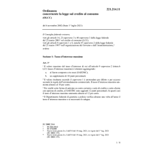 O legge sul credito al consumo OLCC