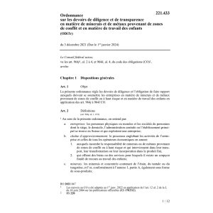 O devoirs de diligence minerais (ODiTr)