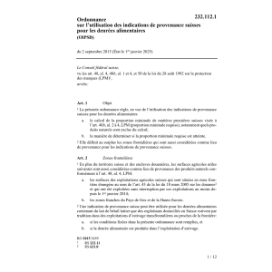 O indicat. provenance suisses (OIPSD)