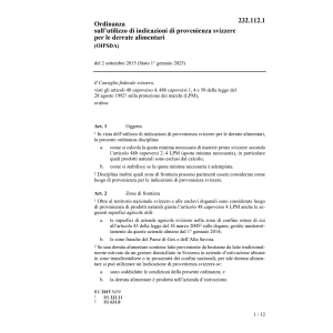 O indicaz. provenienza svizzere (OIPSDA)