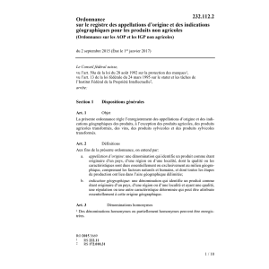 O app. origine prod. non agric.(AOP/IGP)