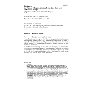 Règlement l'emblème de la Croix-Rouge