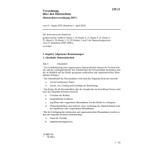 V Datenschutz, VDSG