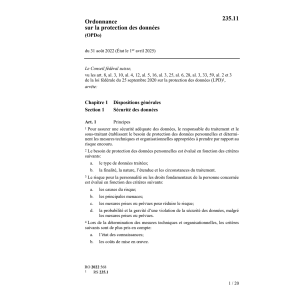 O protection des données, OLPD