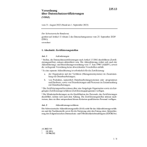 V Datenschutzzertifizierungen VDSZ