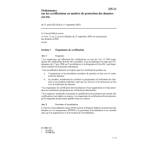 O certifications protection données OCPD
