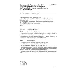 O Assemblée fédérale rapports de travail